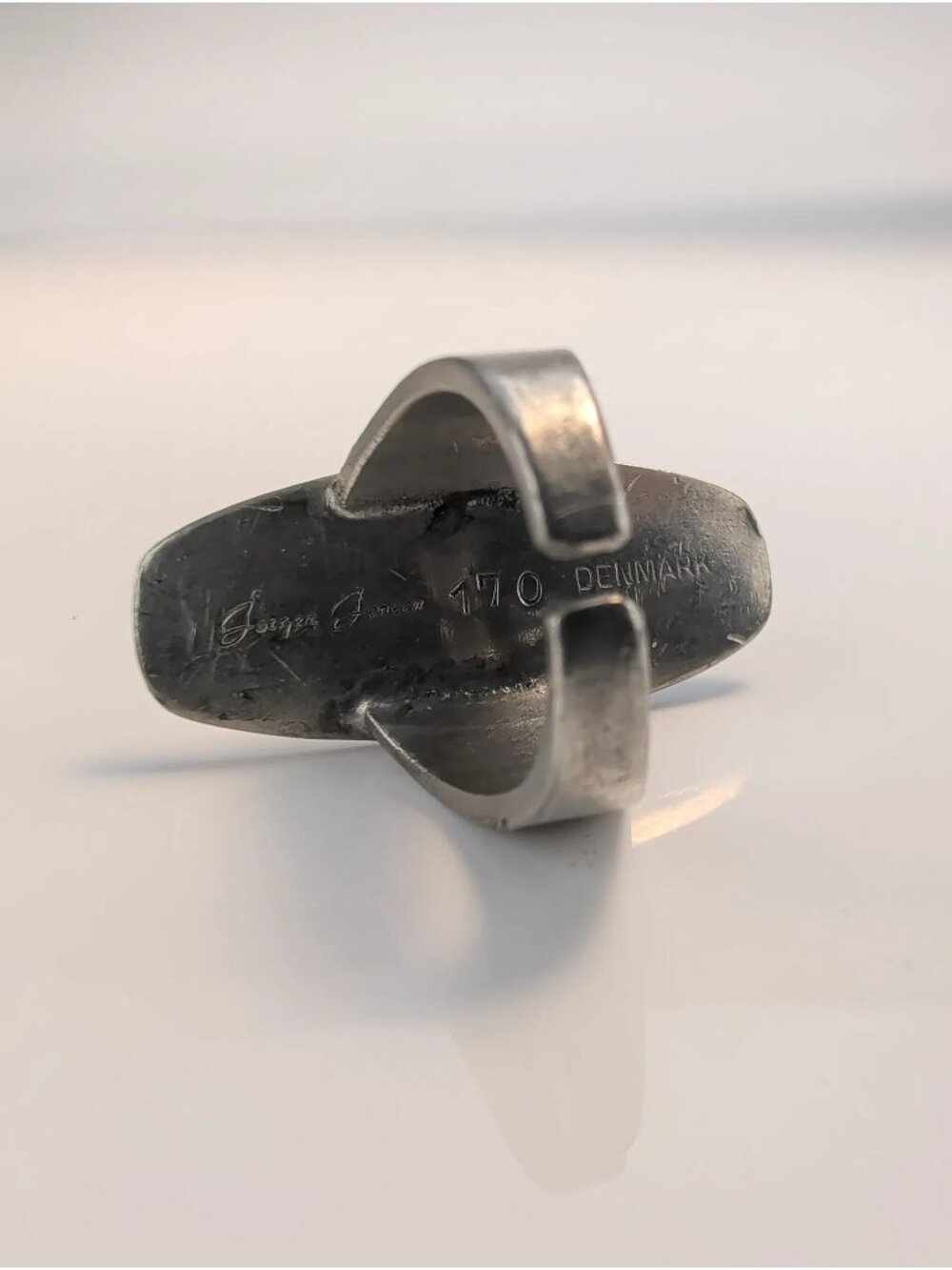 Jörgen Jensen Pewter "Frog" Bracelet and Ring Set  circa 1960, 8 inches - Picture 3 of 4